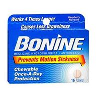 Bonine Chewable Tablets for Motion Sickness, Raspberry 16 ea (Pack of 8)