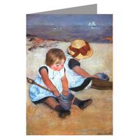 Celebrate Mothers with These 12 Vintage Note Cards of Mary Cassatt Impressionist Painting On The Beach 1884
