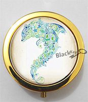 BlackKey Dolphin 3-Compartment Decorative Pocket Gift Box Case Organizer for Pill, Color 2 -2179