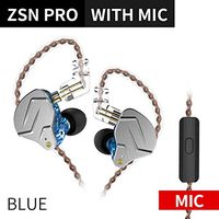 FAAEAL KZ ZSN Pro Headphones/Earphones/Earbuds,1BA+1DD High Fidelity High Resolution Wired Earphone Hybrid in Ear Earbud with 3.5mm Audio Plug Detachable 0.75mm 2 pin Cable (with Mic, Blue)