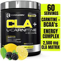 Forzagen Cla + L Carnitine + Bcaa Powder - Bcaas Amino Acids with Cla Powder Increase Energy Free Caffeine Pre Workout | Morning Recovery | 60 Servings | Keto Burn | Premium Cla Supplements