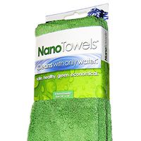 Nano Towels - Amazing Eco Fabric That Cleans Virtually Any Surface With Only Water. No More Paper Towels Or Toxic Chemicals. 4-Pack (8x8", Green)