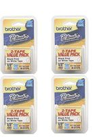 Brother Printer P-Touch M2312PK M Series Tape Cartridges for P-Touch Labelers, 1/2w, Black on White, 2/Pack (BRTM2312PK) (4, design 1)