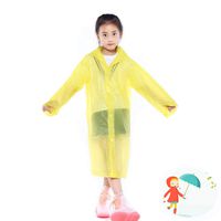 Kids Raincoat Rain Poncho, Children Portable Reusable Emergency Rain for 6-12 Years Old for Camping Hiking Traveling Backpacking (Yellow)