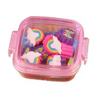 SANGAITIANFU Rainbow Color Cartoon Butterfly Frog Box Series Creative Cartoon Eraser Stationery (Random Color)