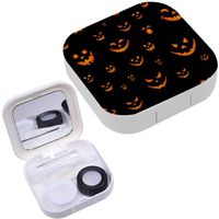 Portable Contact Lens Case Box Travel Kit Mirror + Bottle + Tweezers Container Holder [ Girls Boys Kids Pumpkin ]