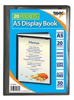 Tiger 300930 20 A5 Pocket Presentation Display Book - Black