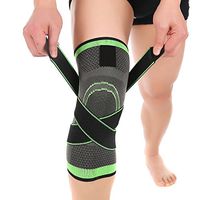 Geekercity 1 Pair / 2 Pcs Knee Pads, Non-Slip Compression Leg Knee Sleeve Protective Pad, Professional Bandage Ankle Wrist Knee Tennis Basketball Support, Adjustable Brace Kneepad (L, Green)