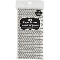 Amscan 461003.18 Tableware Diamond Straws, 7 3/4" x 1/4", Silver