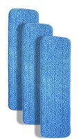 3-pack 18" Microfiber Dry/Wet Mop Pads for Commercial Microfiber Mops. Washable Pads