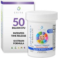 Probiotic with Prebiotic 10 Strains 50 Million CFUs Per Capsule 30 Capsules Per Bottle Doctor Formulated Patented Release Capsules No fillers