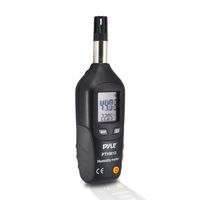 Indoor Humidity and Temperature Monitor - Portable Digital Hygrometer Thermometer, Moisture Temperature and Humidity Sensor Gauge w/ Dew Point, Wet Bulb Temperature Meter Tester - Pyle PTHM15 (Black)