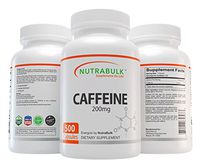 NutraBulk Premium Caffeine Capsules (200 mg) - All Natural, Pharmaceutical Grade Microencapsulated Supplement for Energy, Weight Loss, and Focus (500 Count)