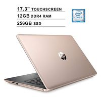 2020 Newest HP Pavilion 17.3 Inch Touchscreen Laptop (Intel 4-Core i5-8265U up to 3.9GHz, 12GB DDR4 RAM, 256GB SSD, Intel UHD 620, WiFi, Bluetooth, HDMI, Webcam, DVD, Windows 10 Home) (Gold)