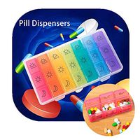 DaJun Weekly Pill Organizer 7-Day Rainbow Pill Box, Large Pill Case Box 3 Times 7 Day Moisture-Proof Pill Container for Fish Oil Vitamins & Other Supplements
