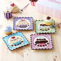 American Atelier Cupcake Creations Dessert Plates - Set of 4