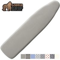 Gorilla Grip Reflective Silicone Ironing Board Cover, 15x54, Fits Large and Standard Boards, Pads Resist Scorching and Staining, Elastic Edge Covers, Thick Padding, No Fasteners Needed, Silver