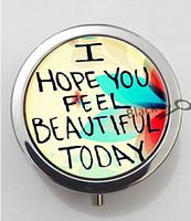 BlackKey I Hope You Feel Beautiful Today 3-Compartment Decorative Pocket Gift Box Case Organizer for Pill, Color 1 -683