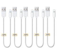 USB Cables, PASYOU 1FT (0.3M) Fast Charging Cable Syncing Charger Cords Short Wires Durable Data Lines Certified Compatible for Phone Xs Max XR X/ 8 Plus/ 7Plus/ 7/ 6s Plus/ 6 Plus/ 5s/ 5-5 Pack