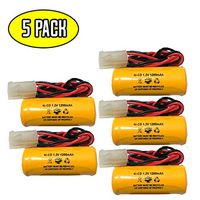 (5 Pack) Lithonia ELB0300 ELB-0300 Exit Light Battery Lithonia ELB1P201N1 ELB-1P201N1 1.2v 1200mAh Ni-CD Battery Pack Replacement for Exit Sign Emergency Light