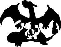 POKEMON ANIME CHARZARD EVOLUTION VINYL STICKERS SYMBOL 5.5" DECORATIVE DIE CUT DECAL FOR CARS TABLETS LAPTOPS SKATEBOARD - BLACK