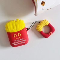 HomMall Airpods Case, AirPods Shockproof Case Cover Protective Silicone Skin Cover Case with Keychain Strap for Apple Airpods 2 &1(H01)