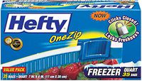 Hefty 00R82235 Quart Hefty One Zip Freezer Bags 35 Count