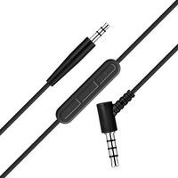 QC25 QC35 Cord Replacement Headphone Audio Cable with Inline Microphone Remote Control Compatible with Bose QuietComfort25/35/2, OE2/OE2i, Soundlink/SoundTrue Headphones (Black with Mic)