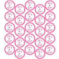 Sticker Seals - It's a Girl - Clear with Pink Writing (50 pieces)