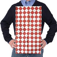 NEATsheets Disposable Adhesive Clothing Protector Bib for Adults & Kids, 20-Count, Red and White Diamond Design | 13" X 22" | Stylish, Absorbent & Spill/Stain/Liquid Resistant