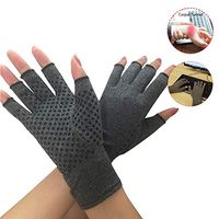 DNNAL Compression Arthritis Gloves, Arthritis Pressure Gloves Outdoor Fitness Non-Slip Physiotherapy Half Finger Gloves Pain Relief,S