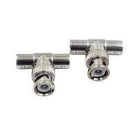 Hxchen BNC Splitter BNC Male Connector to BNC Double Female (T-Shape) Adaptor for CCTV - (2 Pcs)