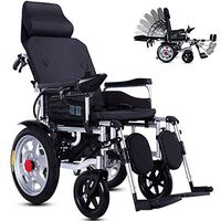 Sxxiis Electric Wheelchair, Double Motor 360 ° Joystick Lithium Battery Lightweight Folding Transport Wheelchair Chair, Electric Wheelchairs for Adults Elderly, Rollator Walker with Seat