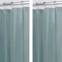 mDesign Plastic, Waterproof, Mold/Mildew Resistant, Heavy Duty PEVA Shower Curtain Liner for Bathroom Showers and Bathtubs - No Odor - 3 Gauge, 72 inches x 72 inches - 2 Pack - Smoke Gray