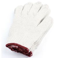 uxcell 3 Pairs Grey White Red Stretch Cuff Cotton Yarn Working Gloves for Workman