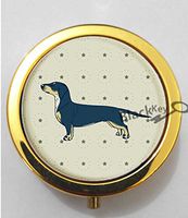 BlackKey Animal Dog Dachshund Puppy Wiener Dog 3-Compartment Decorative Pocket Gift Box Case Organizer for Pill, Color 2 -257