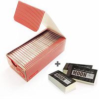 1 Box Moon 50 Booklets Red Cigarette Tobacco Smoking Rolling Papers 2500 Leaves with Tips
