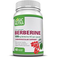 Berberine by Logic Nutra 500MG Best Selling Cardiovascular Support, Helps Maintain Healthy Blood Sugar Levels. 60 Veggie Caps