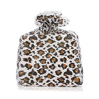 Reusable Black Leopard Plastic Gift Wrap Bags - Reuse as Pretty Trash Bags - 10 Count - 21" X 24". Metallic Ties