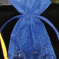 Set of 2 Medium Tie Gift Bags- Royal Blue Sheer Organza 8"