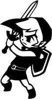 Legend of Zelda - Toon Link - Vinyl 5" Tall (Color: Black) Decal Laptop Tablet Skateboard car Windows Stickers