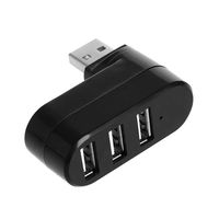 cyclamen9 Mini USB 3 Port Rotate Splitter Adapter Hub PC Laptop Expansion(USB 2.0,Black)
