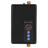 Qioni Instant Water Heater, Mini Electric Water Heater, Portable 5.5KW 220V Tankless Shower Hot Water System for Kitchen Bathroom, Overheating Protection, Easy to Install(Black)