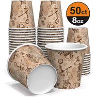 8 oz All-Purpose color Paper Cups (50 ct) - hot Beverage Cup for Coffee Tea Water