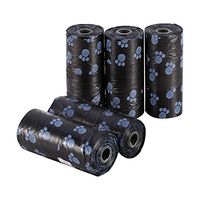 Greensen Trash Bags - 5 Rolls Portable Printed Pet Bags Waste Clean Poop Pick Up Garbage Bags for Daily Use (Black)
