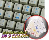 4Keyboard Italian Keyboard Sticker with Blue Lettering ON Transparent Background for Desktop, Laptop and Notebook