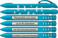 Greeting Pen Personalized Pens- Blue Crown Friendship Gift/Party Favor Rotating Message Pen - 25 Pack (P-PP-113-25)