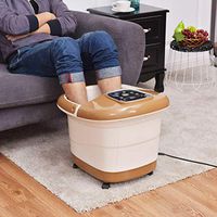 Portable Design Foot Spa Bath Massager Digital Display Smart Remote Control Board Adjustable Rollers Heat Vibration 6 RollersBubble Relax Waterfall Foot Spa Hot Water Bath Massager