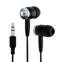 Argentina Flag Soccer Ball Futbol Football Novelty in-Ear Earbud Headphones - Black