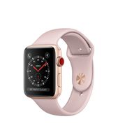 Apple Watch Series 3 42mm Smartwatch (GPS + Cellular, Gold Aluminum Case, Pink Sand Sport Band) (Renewed)